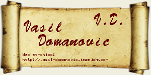 Vasil Domanović vizit kartica